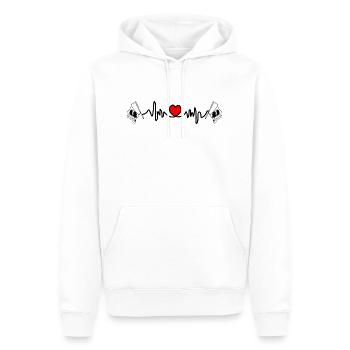 Herzfrequenz-Cardio für Korsika - Männer Premium Bio Hoodie - Weiß - Vorne - Nico (187cm)