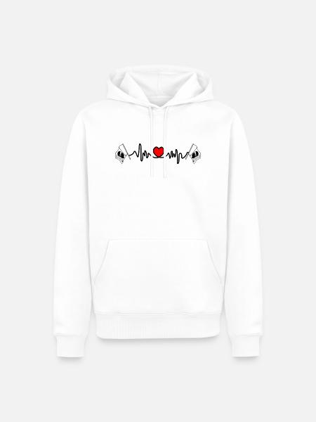 Heart rate cardio for Corsica - Men’s Premium Organic Hoodie - white