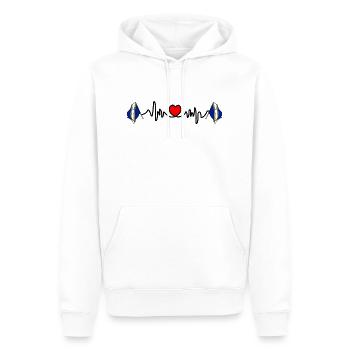 Fréquence cardiaque cardio Ardenne - Sweat à capuche Premium bio Homme - blanc - Devant - Nico (187cm)