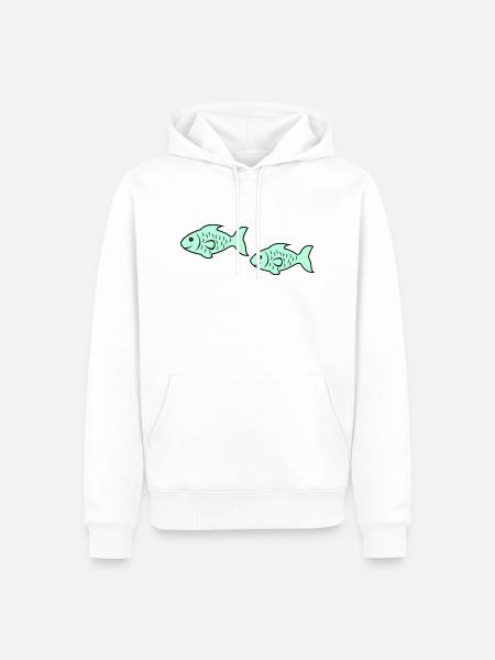 fish2 - Men’s Premium Organic Hoodie - white