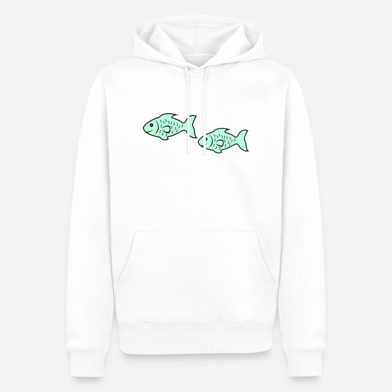fish2 - Männer Premium Bio Hoodie - Weiß