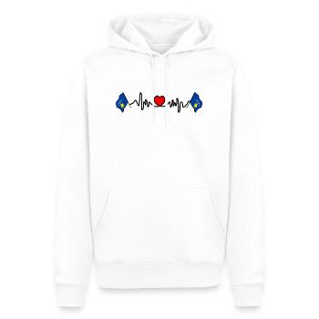 Cardio fréquence cardiaque pour le Kosovo - Sweat à capuche Premium bio Homme - blanc - Devant - Nico (187cm)