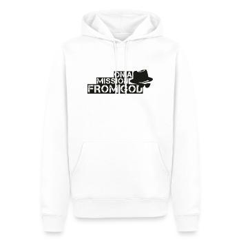 SUR UNE MISSION DE DIEU - Sweat à capuche Premium bio Homme - blanc - Devant - Nico (187cm)
