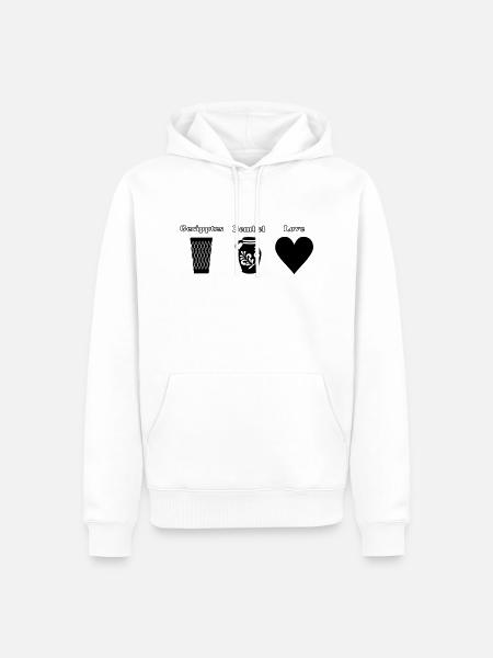 Geripptes Bembel Love - Männer Premium Bio Hoodie - Weiß