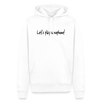 Let's play saxophone - Sweat à capuche Premium bio Homme - blanc - Devant - Nico (187cm)