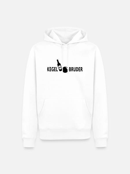 Kegelbruder Bier -- - Männer Premium Bio Hoodie - Weiß
