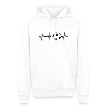 Un clin de œil du football - Sweat à capuche Premium bio Homme - blanc - Devant - Nico (187cm)