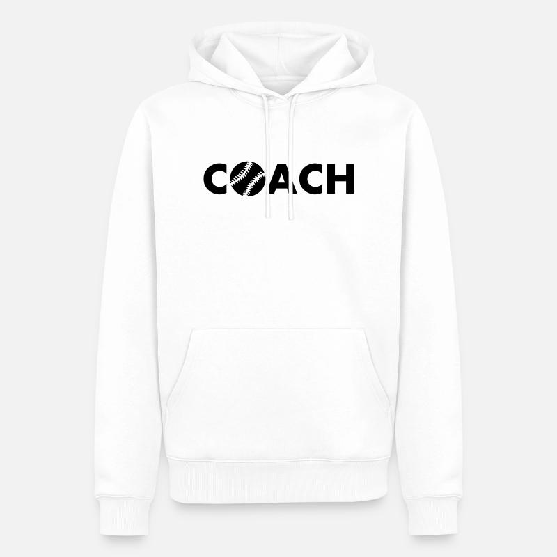 baseball coach - Männer Premium Bio Hoodie - Weiß