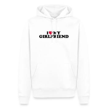 I love my girlfriend - Sweat à capuche Premium bio Homme - blanc - Devant - Nico (187cm)