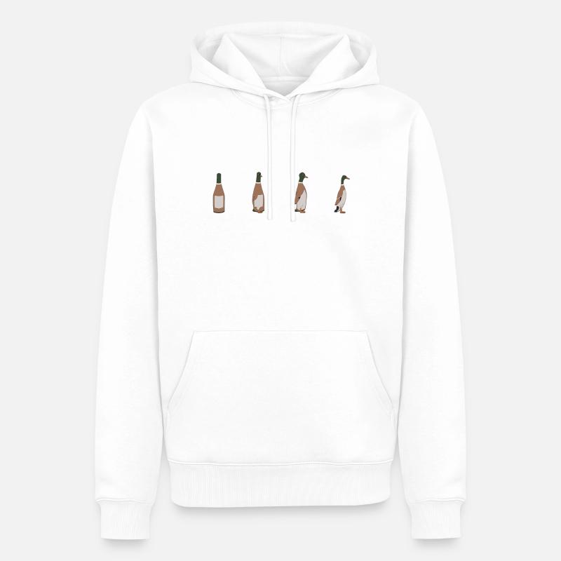 Canard bouteille - Sweat à capuche Premium bio Homme - blanc