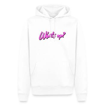 Whats up 9 Was ist los Frage Geschenkidee - Männer Premium Bio Hoodie - Weiß - Vorne - Nico (187cm)