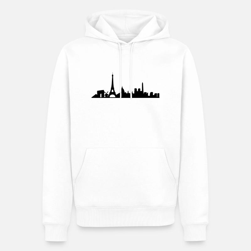 Paris - Sweat à capuche Premium bio Homme - blanc