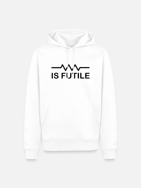 Resistance is Futile - Men’s Premium Organic Hoodie - white