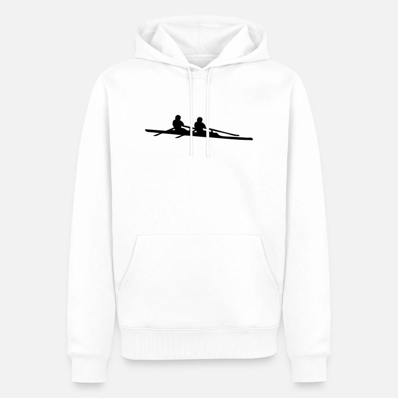 aviron double Double scull - Sweat à capuche Premium bio Homme - blanc