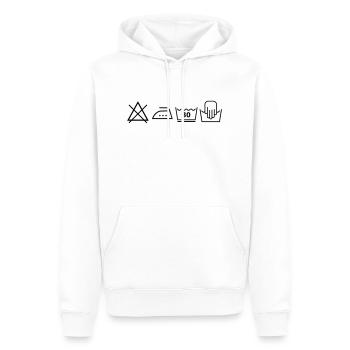 wash_symbols_f1 - Sweat à capuche Premium bio Homme - blanc - Devant - Nico (187cm)
