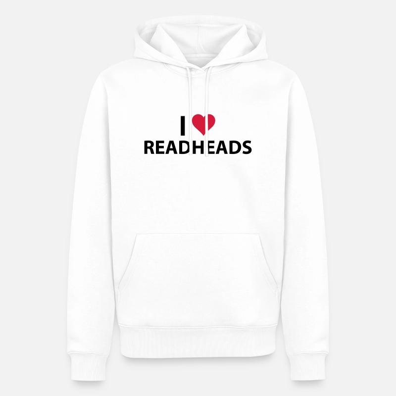 i_love_redheads - Sweat à capuche Premium bio Homme - blanc