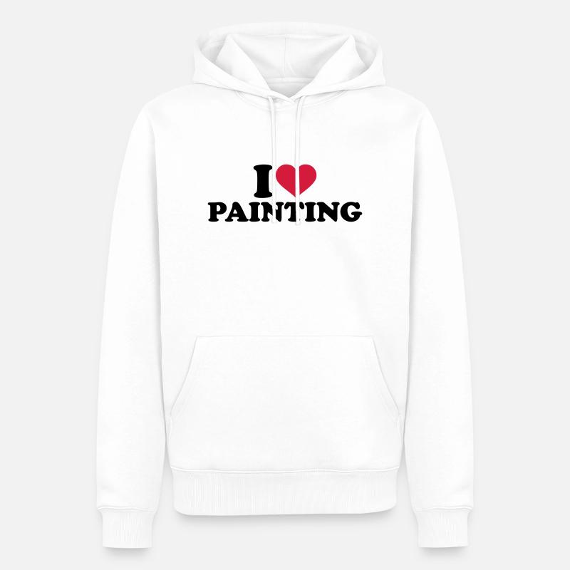 Malen - Männer Premium Bio Hoodie - Weiß