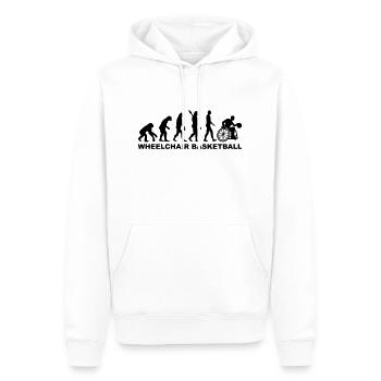 Evolution wheelchair basketball - Sweat à capuche Premium bio Homme - blanc - Devant - Nico (187cm)