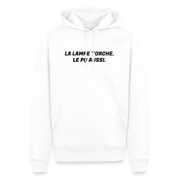 Humour - Drôle - Blague - Rire - Fun - Cool - Sweat à capuche Premium bio Homme - blanc - Devant - Nico (187cm)