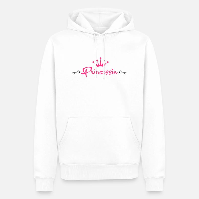 Prinzessin mit Krone - Männer Premium Bio Hoodie - Weiß