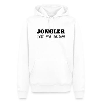 jongleur / jonglerie / jongleuse / cirque - Sweat à capuche Premium bio Homme - blanc - Devant - Nico (187cm)