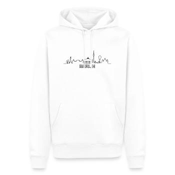 Skyline - Berlin - Männer Premium Bio Hoodie - Weiß - Vorne - Nico (187cm)