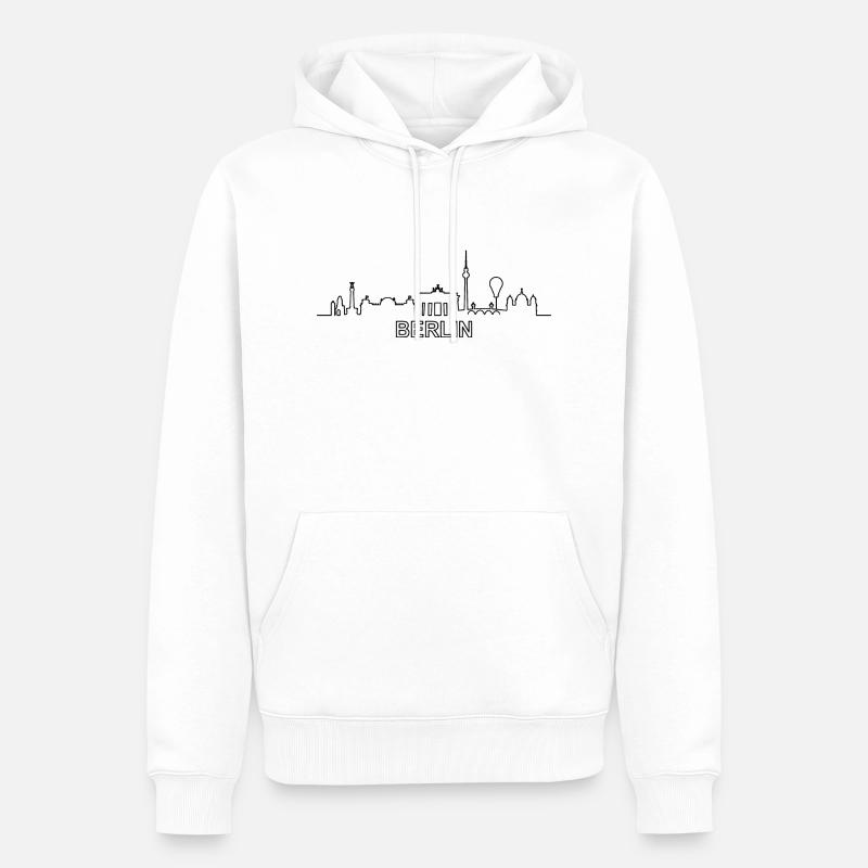 Skyline - Berlin - Männer Premium Bio Hoodie - Weiß