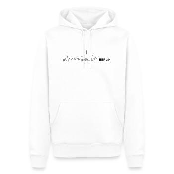 Skyline - Berlin - Männer Premium Bio Hoodie - Weiß - Vorne - Nico (187cm)
