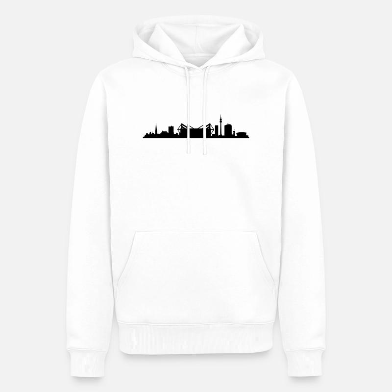 Skyline - Dortmund - Männer Premium Bio Hoodie - Weiß