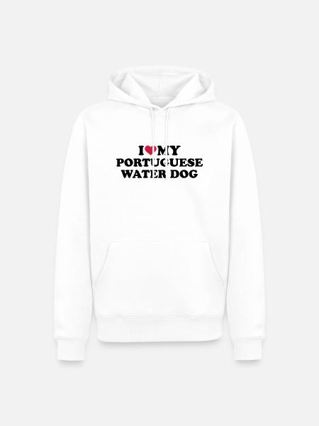 Portugiesischer Wasserhund - Männer Premium Bio Hoodie - Weiß