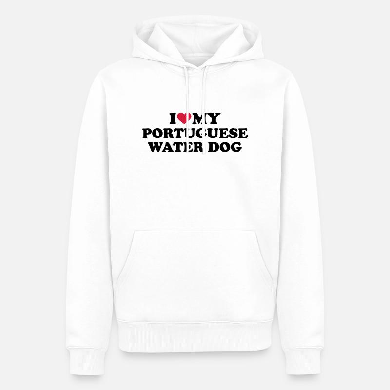 Portuguese Water dog - Sweat à capuche Premium bio Homme - blanc