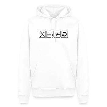 eat sleep repeat essen schlafen wiederholen linien - Männer Premium Bio Hoodie - Weiß - Vorne - Nico (187cm)