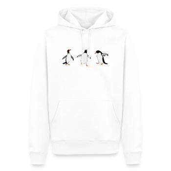 Happy Pinguin Trio - Männer Premium Bio Hoodie - Weiß - Vorne - Nico (187cm)