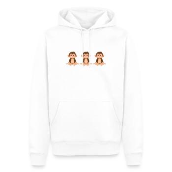 singe, bébé singe, sweats à capuche de singe de bébé, mon bébé - Sweat à capuche Premium bio Homme - blanc - Devant - Nico (187cm)