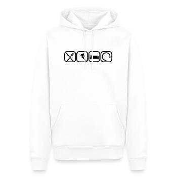 Eat Ski Sleep Repeat - Männer Premium Bio Hoodie - Weiß - Vorne - Nico (187cm)
