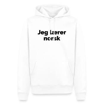 I am learning Norwegian - Norway language - Men’s Premium Organic Hoodie - white - Front - Nico (187cm)