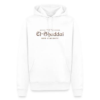 El Shaddai - Gott, der Allmächtige - Christliche Kleidung - Männer Premium Bio Hoodie - Weiß - Vorne - Nico (187cm)
