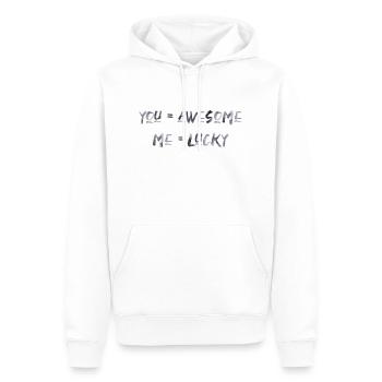 vous êtes génial amour Saint-Valentin en disant police - Sweat à capuche Premium bio Homme - blanc - Devant - Nico (187cm)