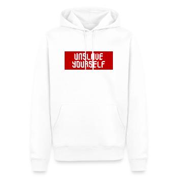 unslave yourself - Männer Premium Bio Hoodie - Weiß - Vorne - Nico (187cm)
