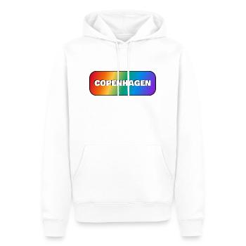 COPENHAGUE RAINBOW HAPPY PRIDE - Sweat à capuche Premium bio Homme - blanc - Devant - Nico (187cm)