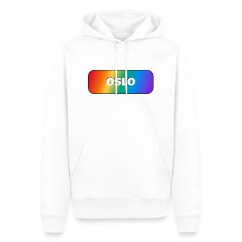 OSLO PRIDE REGENBOGEN - Männer Premium Bio Hoodie - Weiß - Vorne - Nico (187cm)