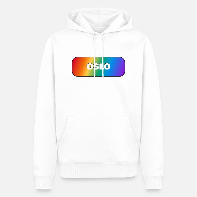 ARC-EN-CIEL OSLO PRIDE - Sweat à capuche Premium bio Homme - blanc