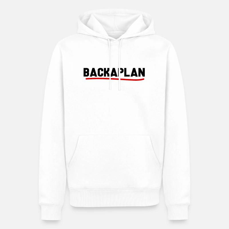 Backaplan - Männer Premium Bio Hoodie - Weiß