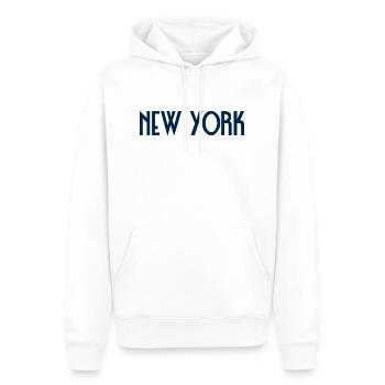 New York - Sweat à capuche Premium bio Homme - blanc - Devant - Nico (187cm)