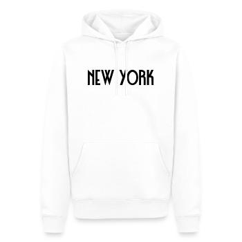New York - Sweat à capuche Premium bio Homme - blanc - Devant - Nico (187cm)