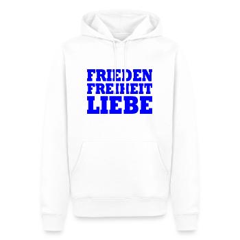 Frieden freiheit liebe - Männer Premium Bio Hoodie - Weiß - Vorne - Nico (187cm)