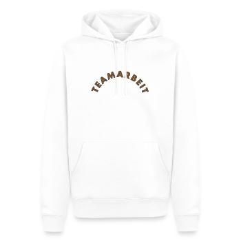 Teamarbeit - Männer Premium Bio Hoodie - Weiß - Vorne - Nico (187cm)