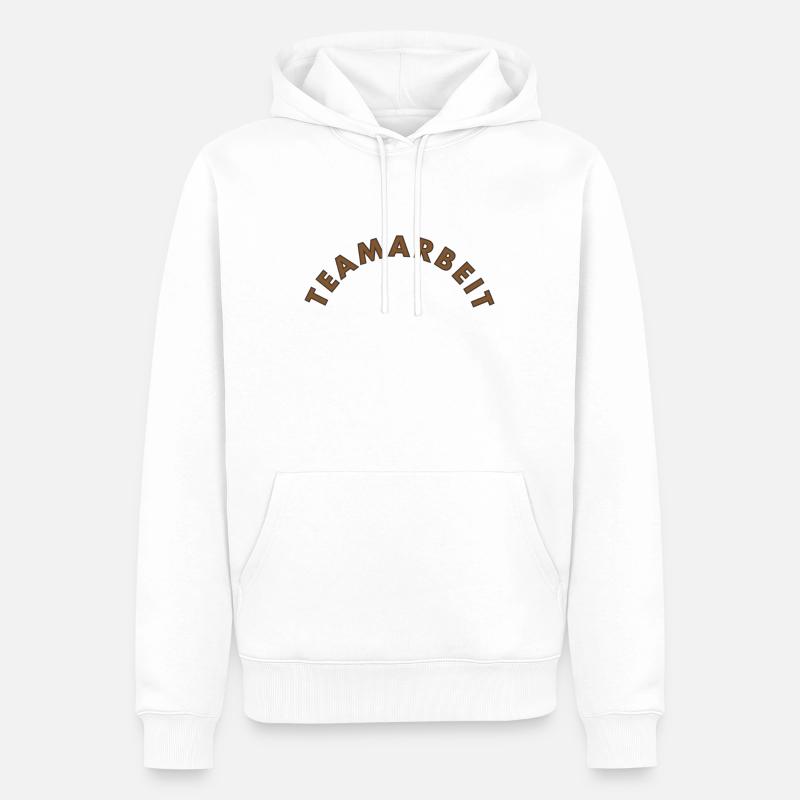 Teamarbeit - Männer Premium Bio Hoodie - Weiß