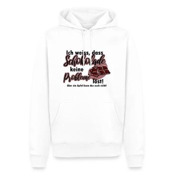 Schokolade löst keine Probleme lustiger Spruch - Männer Premium Bio Hoodie - Weiß - Vorne - Nico (187cm)
