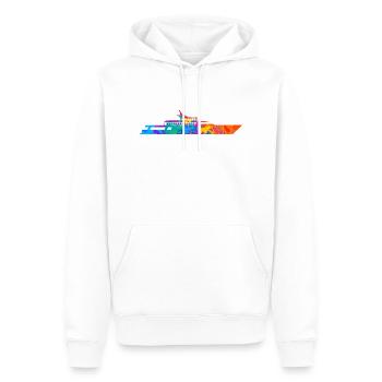 Yacht Motorboot Boot fahren Kapitän Silhouette - Männer Premium Bio Hoodie - Weiß - Vorne - Nico (187cm)